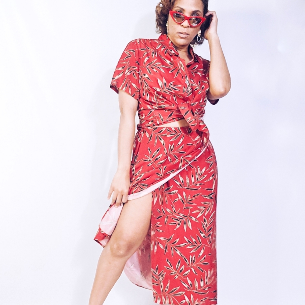 Silk Skirt Set